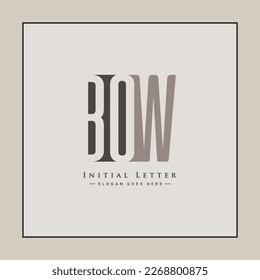 Minimal Business logo for Alphabet BOW - Initial Letter B, O and W