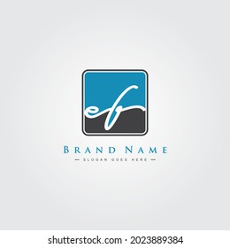 Minimal Business Logo for Initial Letter EF - Handwritten Signature Style