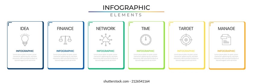 Minimal business rectangle infographic plan concept design vector with icons. Roadmap timeline network project template for presentation and report.