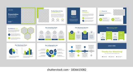 Minimal Business slide presentation Vector Template.
