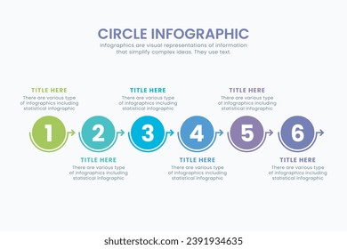 Minimal business vector circle chart infographic templates for presentations, advertising, layouts, and annual reports Business concept with 6 options.