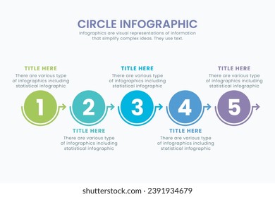 Minimal business vector circle chart infographic templates for presentations, advertising, layouts, and annual reports Business concept with 5 options.