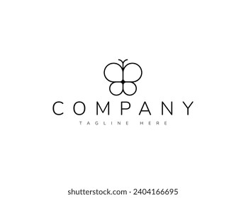 minimal butterfly line logo design