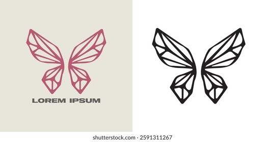 Minimal Butterfly Logo Design Illustration