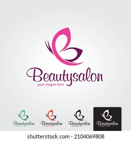 minimal butterfly logo template - vector illustration