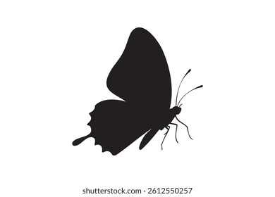 Minimal butterfly one line art  isolated vector silhouette design