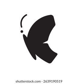 Minimal butterfly silhouette design. Useful for beauty, wellness, or spring-themed designs and prints.