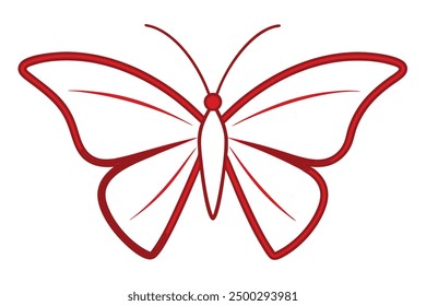 Minimal Butterfly Vector Illustration Cartoon, Clipart, and Line Art Design for Micro stock