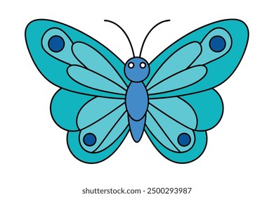 Minimal Butterfly Vector Illustration Cartoon, Clipart, and Line Art Design for Micro stock