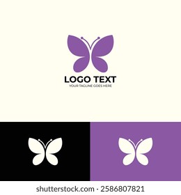 Minimal butterfly vector logo design template