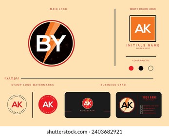 Icono Mínimo BY Logotipo, Inicial Por Letra Plantilla De Logotipo Para Su Tienda Eléctrica O Negocio