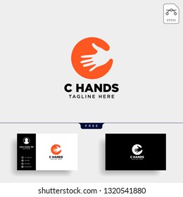 minimal C letter, initial hand logo template vector illustration icon element