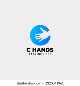 minimal C letter, initial hand logo template vector illustration icon element