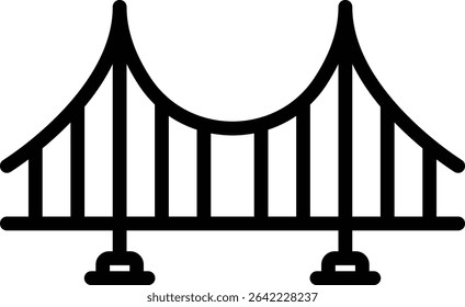 Ilustración de puente de suspensión de cable mínimo