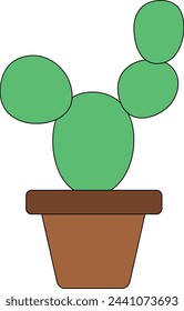 Minimal Cactus Vector with Green and Brown colors. Perfect for adding a touch of desert charm to your designs, these vectors are versatile and easy to incorporate into various projects.