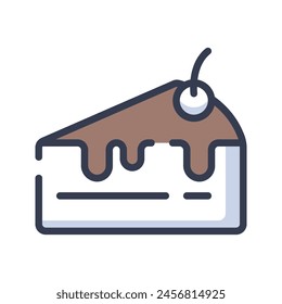 Minimal cake vector icon illustration