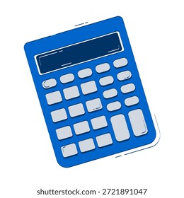 Calculadora mínima objeto doodle 2D. Dispositivo de contabilidad financiera. Cálculo matemático. Herramienta de contabilidad elemento de dibujos animados Clipart de Vector plano aislado sobre fondo blanco. Dibujado a mano ilustración