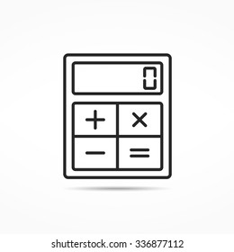 Minimal calculator line icon, vector eps10 illustration