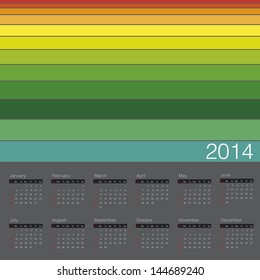 minimal calendar 2014 dark background