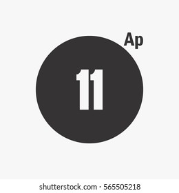 Minimal calendar flipping number date time day month April simple flat vector illustration application app logo icon