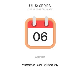 Minimal calendar symbol with day 6. Planning calendar icon for UI, mobile app, business, website.