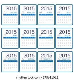 Minimal calender 2015 year