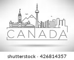 Minimal Canada Linear Skyline with Typographic Design
