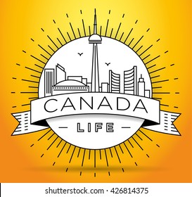 Minimal Canada Linear Skyline with Typographic Design