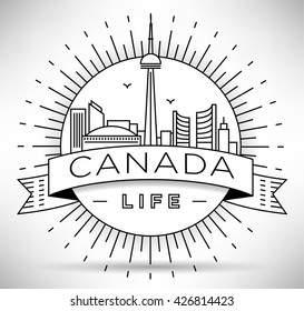 Minimal Canada Linear Skyline with Typographic Design