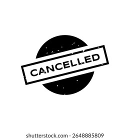 Minimal cancelled icon design element for rejected or closed documents