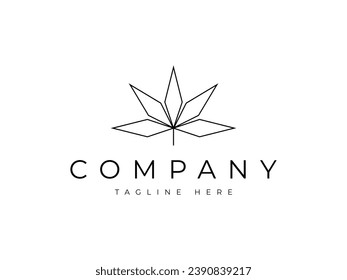 minimal cannabis leaf logo design