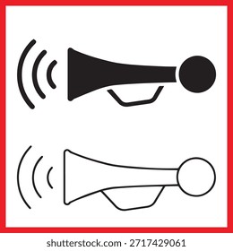 minimal car horn icon vector silhouette black color, stop horn, white background Victor illustration