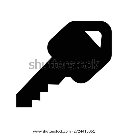 Minimal car key icon representing vehicle access ignition and automotive security