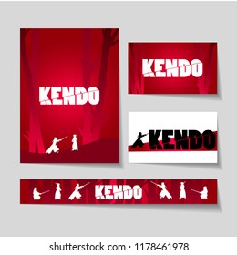 Minimal cards with kendo, poster and cover design