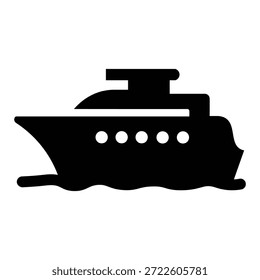 Icono mínimo del buque de carga que representa el transporte marítimo y la logística global