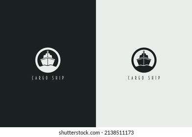 Minimal Cargo  Ship Logo, Sailboat Logo