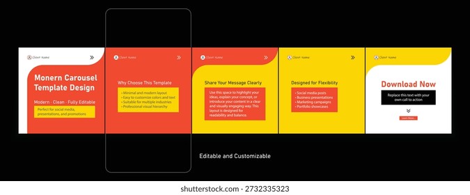 Minimal carousel post, social media carousel template, modern and editable business carousel template design
