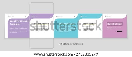 Minimal carousel post, social media carousel template, modern and editable business carousel template design