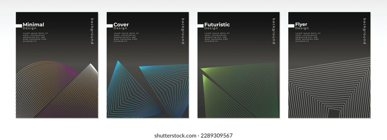 Minimal case design. Colorful halftone gradients. Future geometric patterns. Cover, brochure design.