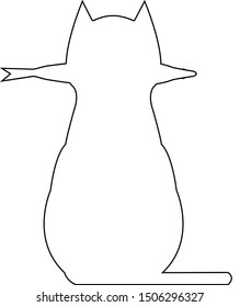Minimal cat doodle vector isolated