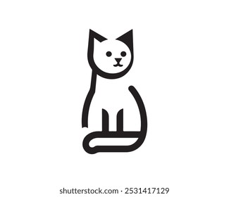 Plantilla de Vector de diseño de logotipo Cat mínimo.