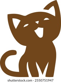 Minimal cat logo vector icon symbol 