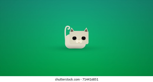 Minimal cat sitting in the grass Eps 10 stock vector illustration