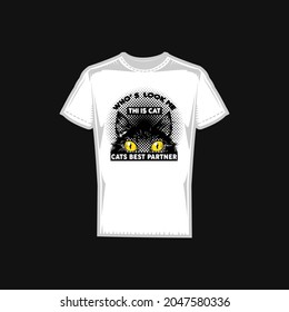Minimal Cats T-Shirt Design Vector