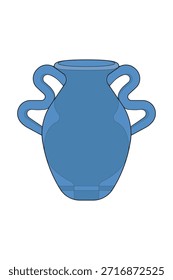 Formas de cerámica mínimas del florero aisladas en el fondo blanco
