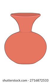 Formas de cerámica mínimas del florero aisladas en el fondo blanco
