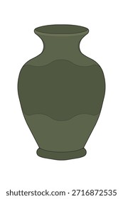 Formas de cerámica mínimas del florero aisladas en el fondo blanco
