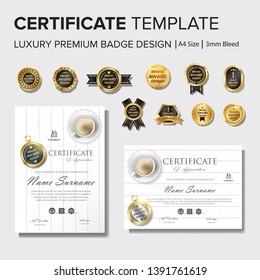 Minimal certificate design with badge