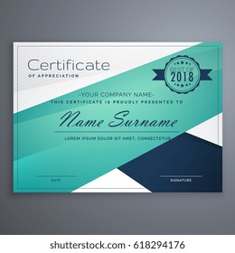 minimal certificate design with geometric shapes