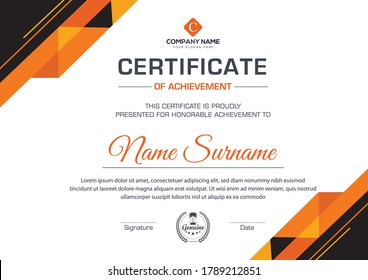 Minimal certificate design minimalist template trendy geometric
